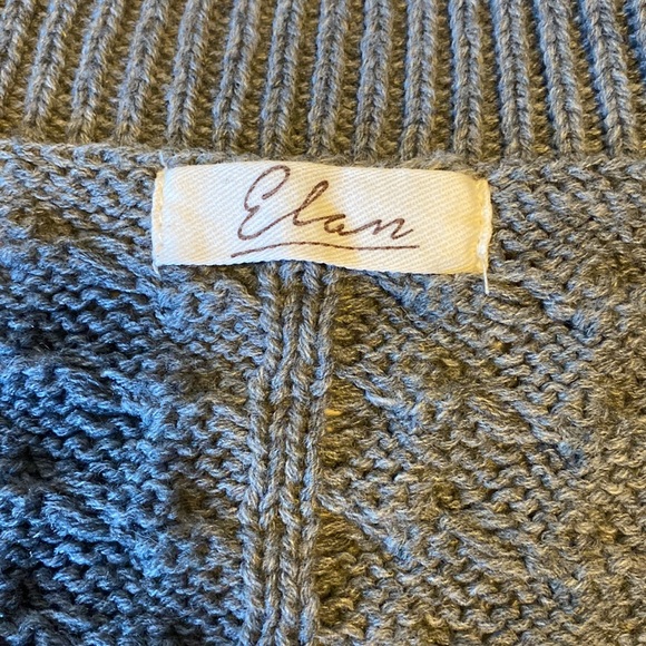 Elan Cable Knit Lace Up Detail Long Sleeve Sweater - Picture 10 of 12